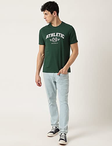 Image of Marks & Spencer Mens Printed Cotton Crew Neck Regular Fit T-Shirt