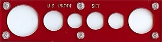 Capital Plastics 2" x 7.5" Acrylic screw holder "U.S. Proof Set" 6-Coin Holder - Large Dollar - Red