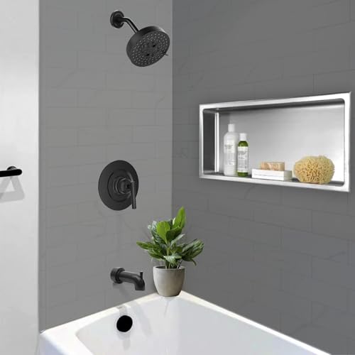 Kit de grifería para ducha T2902EPBL Negro Mate con cabezal y manija | Acabado negro mate, compatible con kit de grifería Moen (válvula 2510 no incluida), instalación fácil para actualización de ducha miniatura 6