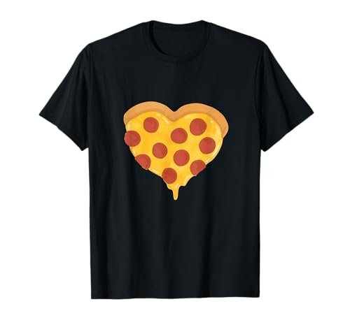 Pepperoni Pizza Heart Snack Junk Cool Food Lover Gifts Camiseta