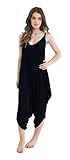 Fashion 4 Less Damen Harem-Jumpsuit in Plusgröße mit Leibchen in den Größen von 34 bis 52/54 Gr. 42-44, schwarz