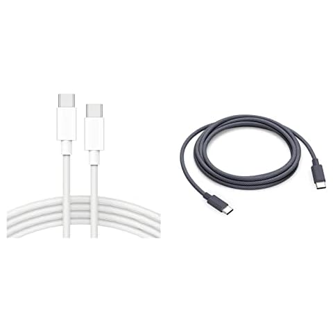 MARSDOCK 60W 6.6ft USB C to USB C Woven Cable Midnight + 100W 6.6ft USB C to USB C Woven Cable Cover