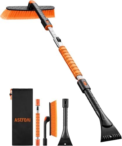 AstroAI 46" Extendable 2-in-1 Snow Brush & Ice Scrapers for Car W...
