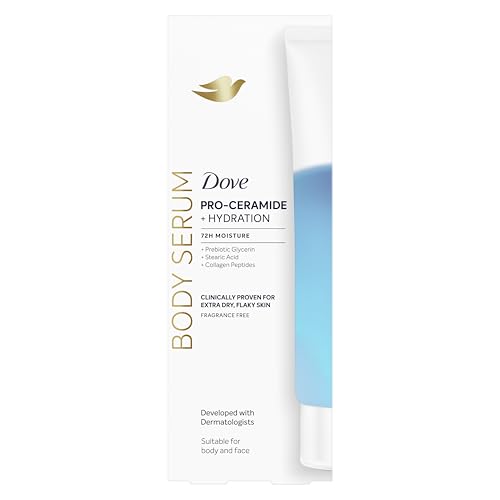 Dove Sérum Coporal Pro-Ceramide+Hidratante para piel extra seca y con escamas con Pro-ceramidas, Glicerina Prebiótica, Ácido Esteárico y Péptidos de Colágeno 200 ML