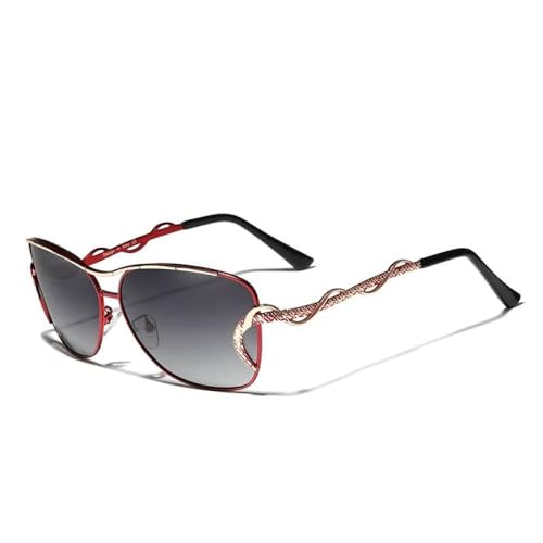 Lunettes de soleil pour femmes oversize idéales pour conduire avec verres polarisés anti-reflet