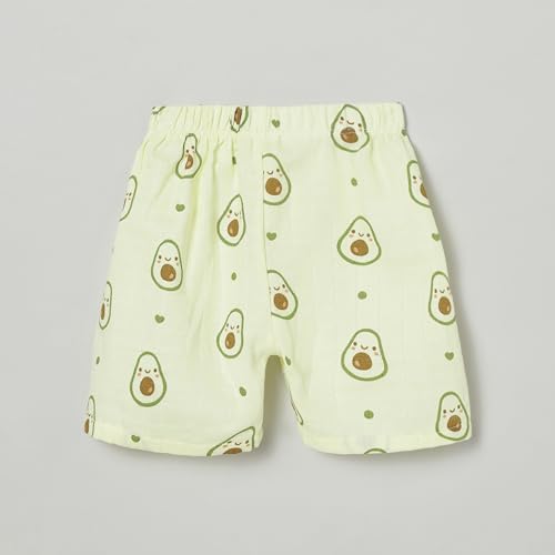Image of The Boo Boo Club Muslin GOTS Certified Organic Cotton Short for Boys | Multi Colour Combo Pack | Colour Muslin Shorts | Pack of 4 Shorts | Summer Wear | Multi Print | Animal & Fruit Print