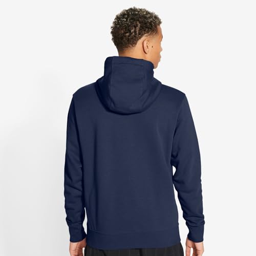 Nike BV2648 M NSW Club Hoodie FZ FT Sweatshirt Mens Midnight Navy/Midnight Navy/White S