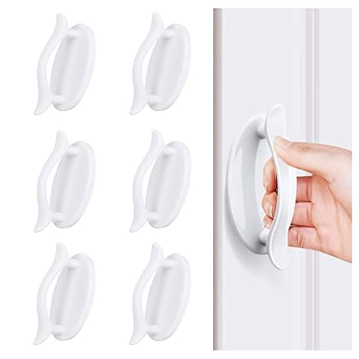 6 stycken Dörrhandtag, plast utomhus dörrhandtag, böjd skåpshandtag, ABS plast dörrhandtag, plast skåpdrag, självhäftande dörrdragsats för dörr, fönster, låda, garderob (vit)