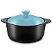 Garnki z terakoty Zapiekanka Zapiekanka Talerze z pokrywkami - Cykl termiczny, hartowanie i ogrzewanie bez pęknięć - Niebieski_2,5L