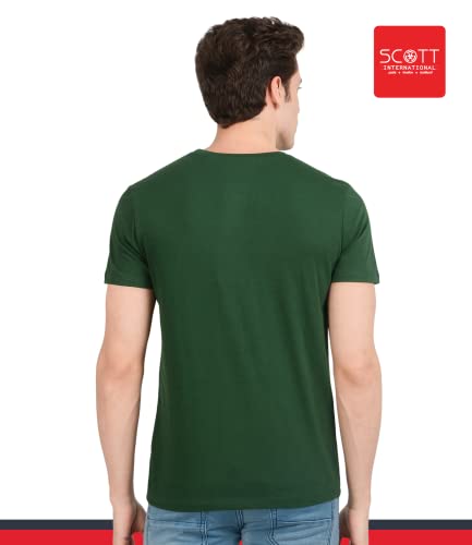 Image of Scott International Biowash T-Shirts for Men's & Boys- Round Neck, Half Sleeves, Cotton, Regular Fit, Stylish, Branded Solid Plain Tshirt for Men- Ultra Soft, Comfortable, Lightweight T-Shirt