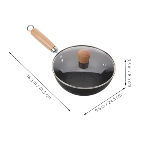 Wok de Hierro Fundido con Tapa y Mango de Madera miniatura 2