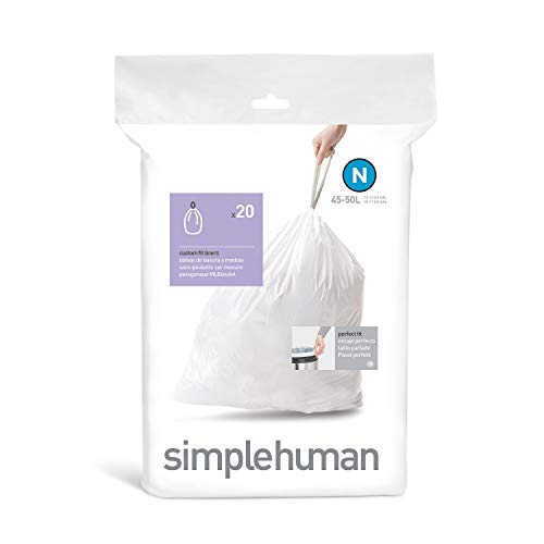 Simplehuman CW 0174 verpakt p.24 Code N Afvalzak, 45L-50L, Wit, 20 Stuk