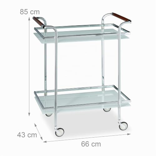 Carrito de servicio para cenas elegantes en salón con cristal esmerilado 5