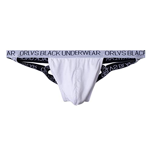BaronHong Mens Modal Soft Jockstrap U Pouch Brief Sexy 4 Straps G-String Thong Underwear (Blanc, M) Cover