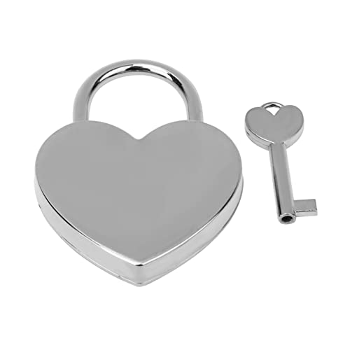1pcs Heart Shaped Padlock, 1.8 x 2.3in Mini Lock with