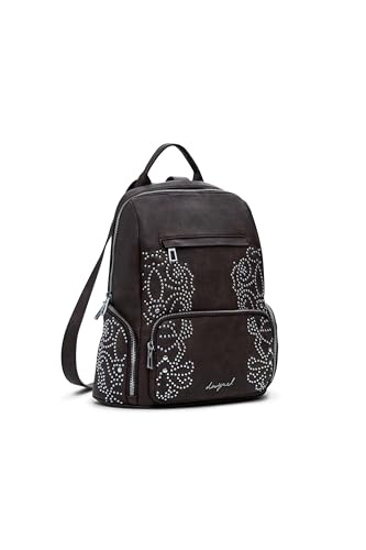Desigual mochila de ocio Chester Poker Face Mini Backpack Chocolate marrón oscuro