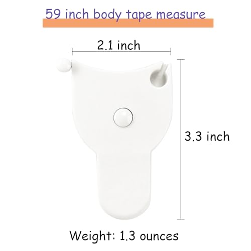 Image of Measuring Tape for Body Measurements, 60 Inch 3D Measuring Tape, Arms Chest Thighs or Waist Tape for Personal Trainer (White)