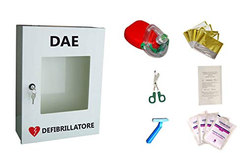 Pharma[+] Armadietto porta defibrillatore DAE con kit rianimazione primo soccorso blsd