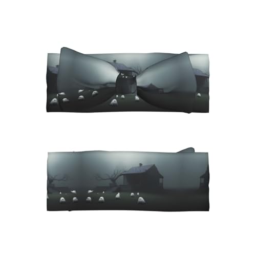 Haunted Mansion Picture Baby Bow Headband Stretchy and Soft for Newborns, Infants, Toddlers, and Kids Girls2