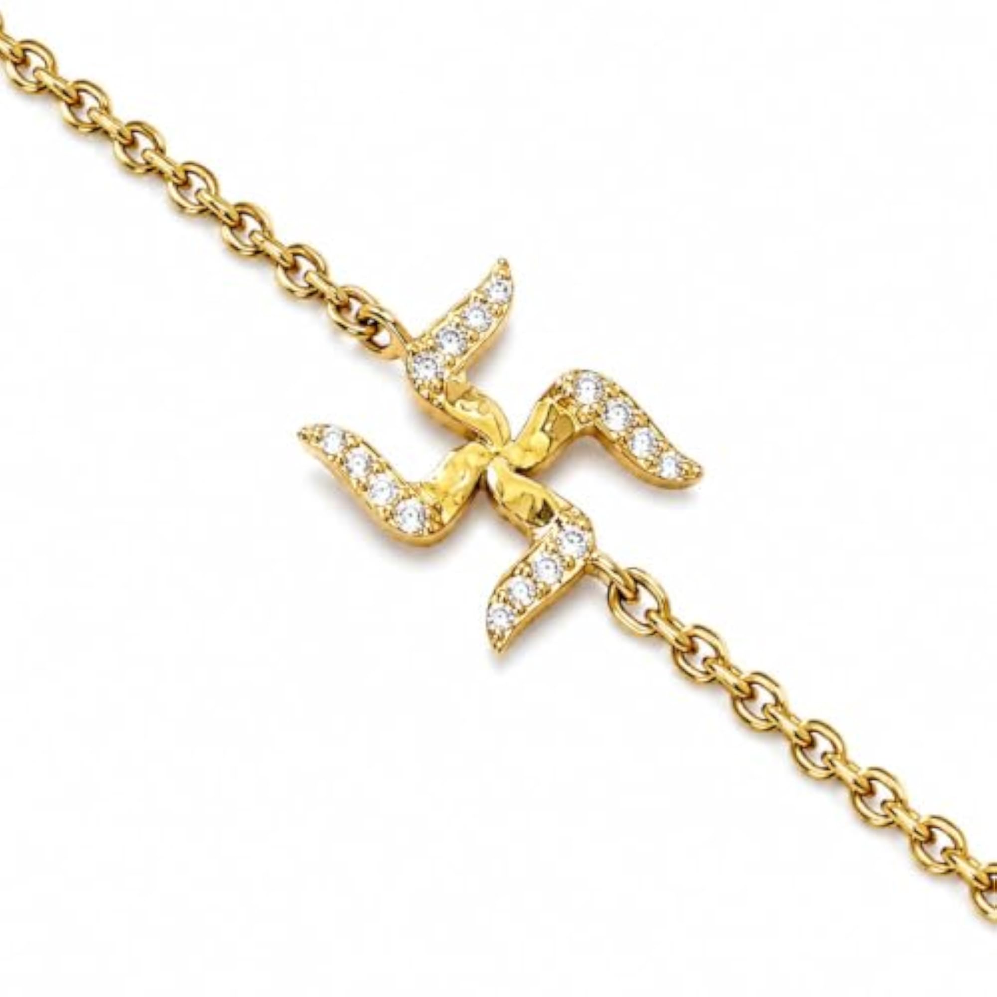 Gold Plated Swastik Rakhi Bracelet for Men & Boys, Adjustable