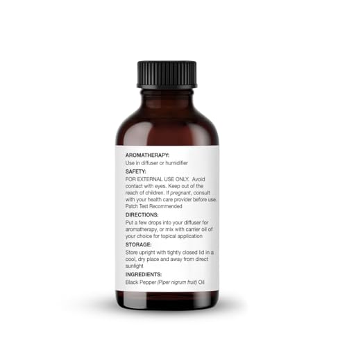 Image of Majestic Pure Black Pepper Essential Oil for Diffuser - 1 Fl Oz | 100% Natural Essentials Oils for Aromatherapy, Massage, Steam inhalation, Air Freshing, Soap and Candle Making