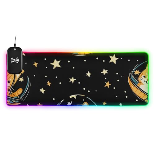 Tapis de souris de jeu lumineux à bords LED avec grande surface lisse