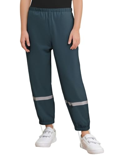 Kids Unisex Hiking Rain Pants Water-Resistant Windproof Lightweight Trousers with Side Zips for Camping Playwear
