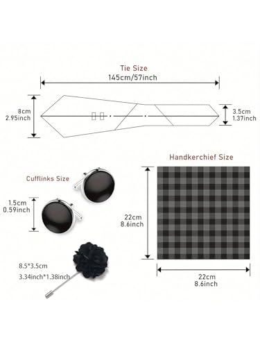 Image of joy alice 70 Colors Ties Set Men Mixed Color Necktie Handkerchief Cufflinks Brooch 3.15 Formal