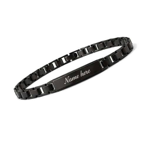 Image of Personalized Bracelet For Men - Adjustable Name Engraved Stainless Steel Bracelet Custom Gift for Him