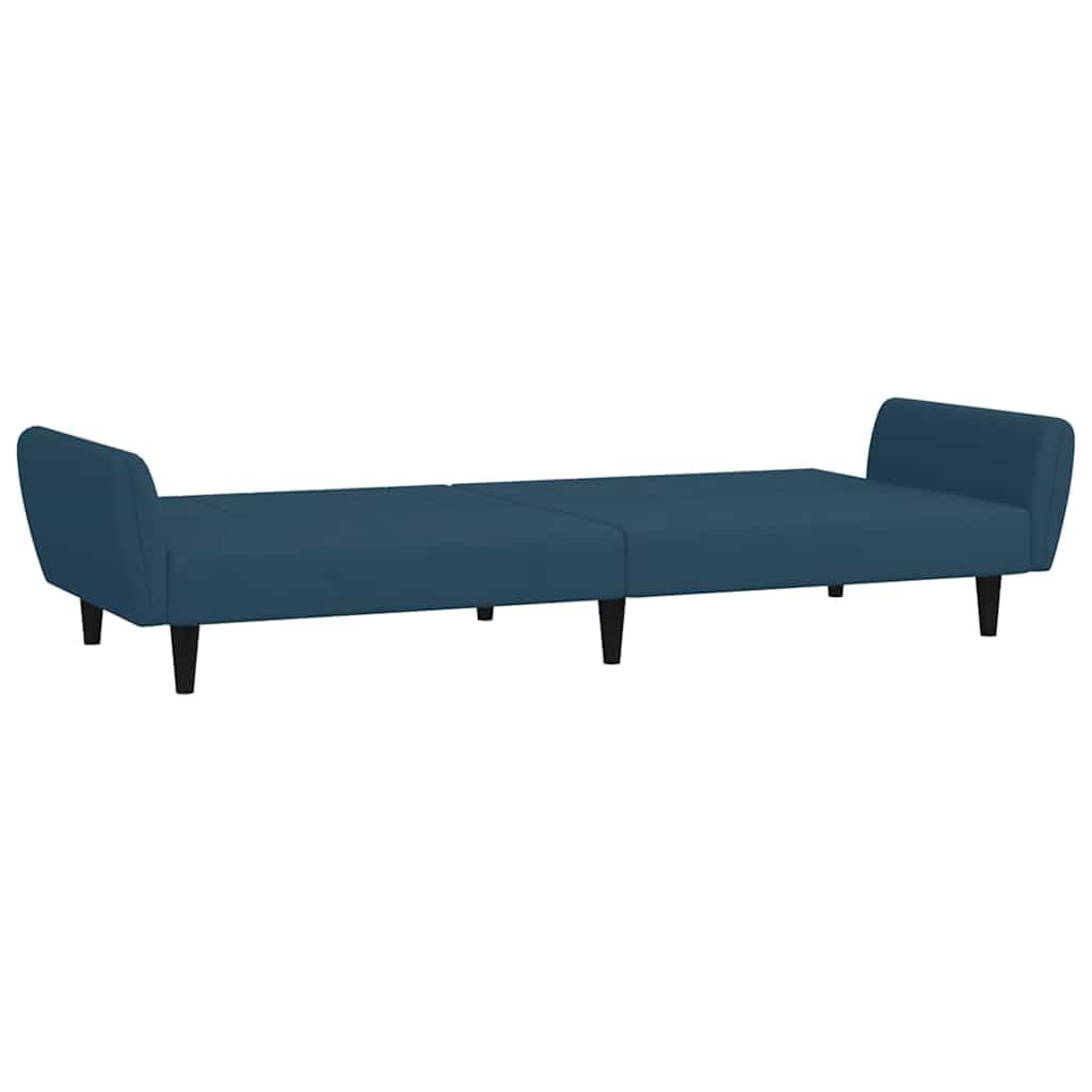 Sofá cama de 2 plazas terciopelo azul con espacio de almacenamiento y respaldo ajustable para salón, habitación de invitados y espacios pequeños, cómodo asiento con marco de madera resistente