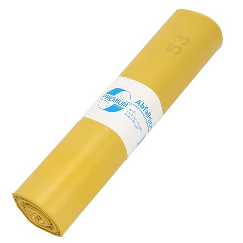 Deiss Premium 13001 Sacchetti per Rifiuti Tipo 60, Giallo, 700X1100 mm, 25 Pezzi