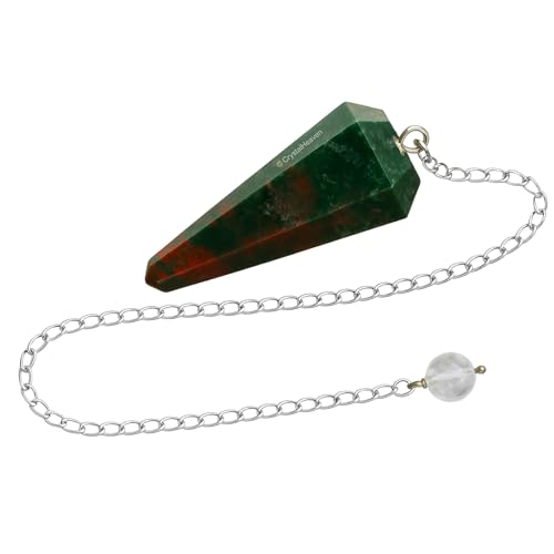 Image of Bloodstone Pendulum Dowsing Tool - Natural Crystal Pendulum for Spiritual Guidance - Premium Dowser Pendulum for Accurate Divination and Energy Healing - Perfect for Energy Healing and Chakra Balancing - Handcrafted with Precision and Elegance