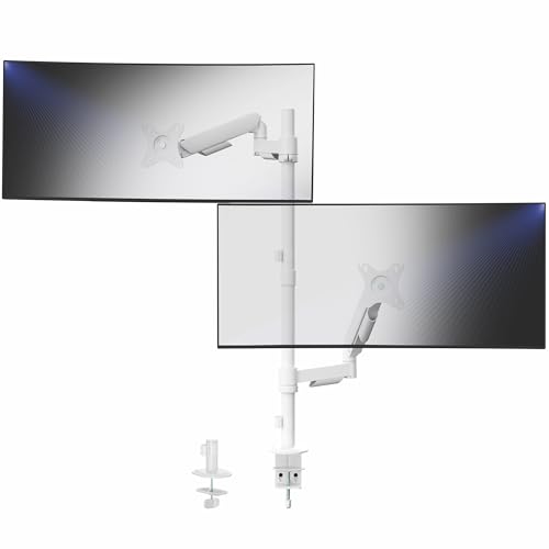 Brazo de monitor dual Vivo con ajuste neumático de altura para pantallas de 32"