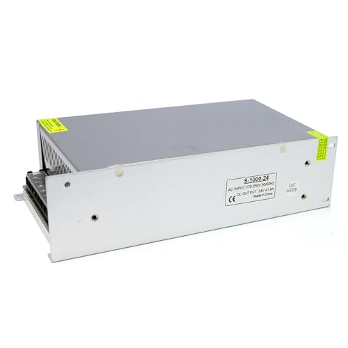 Transformador de Voltaje,DC 24V 30A 720W Fuente de Conmutación Regulada Convertidor de Voltaje Adaptador para Tiras Proyecto de Computadora de Cámara de Luz (DC 24V 41.6A 1000W)
