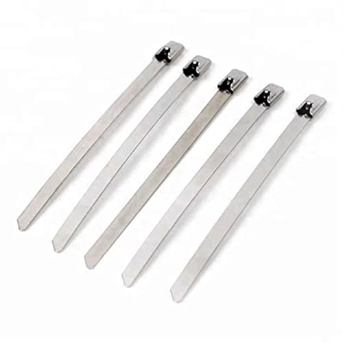 Fascette In Acciaio Inox 100pcs Cavo, Metallo Fascette Con Rolling Autobloccante Zip Ties, Metallo Fascette, Scarico Involucro Rivestiti Arresto Del Cavo Zip Ties, 316 Marine Grade Metallo Fascette