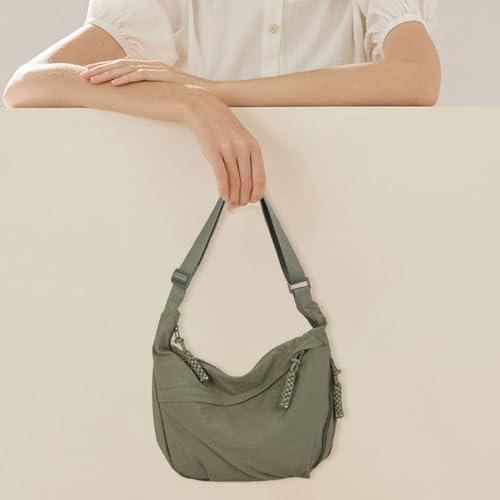 Women Crescent Crossbody Bag Multi-pockets Stylish Dumpling Bag Large Capacity Nylon Half Moon Bag Adjustable Strap Lightweig4