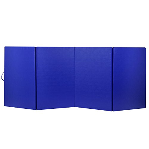 Giantex Sp31622Bl Gymnastics Mat Folding Panel Thick Gym Fitness Exercise, Blue, 4'X10'X2 #TOP7
