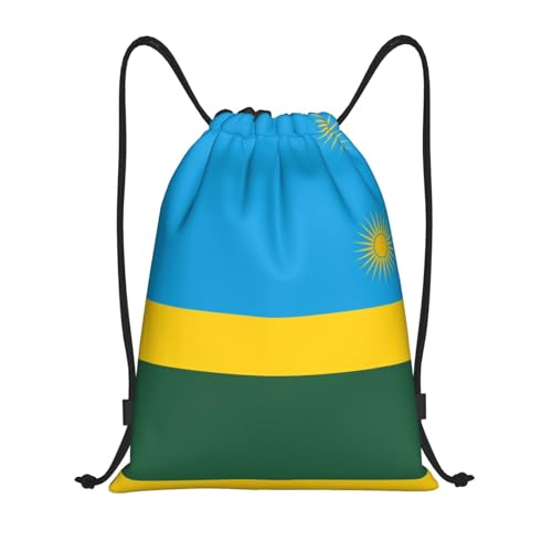 Medium Lightweight Drawstring Bags â€“ Gym Flag of Rwanda Print Backpack Bag for Sports, Yoga, Travel & Hiking â€“ Adjustable