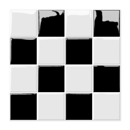 Tretizl 10 Sheet Thicker Peel and Stick Backsplash, 12"x12" Self-Adhesive Wall Tiles for Kitchen Bathroom, Vinyl Material, Easy to Install, Black and White