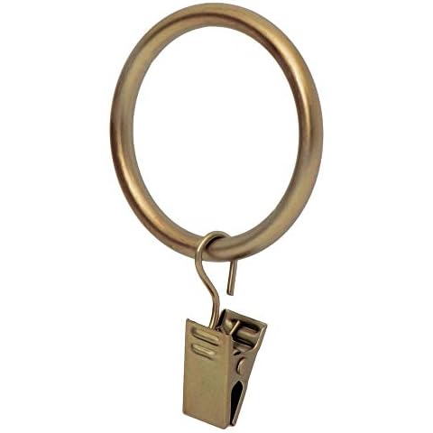 Ivilon Drapery Curtain Clip Rings - Clips Ring for Panels 1.7", Set of 14 Warm Gold Cover