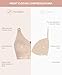 FeelinGirl Compression Bra for Women Front Closure Post Surgery Everyday Bras with Wide Adjustable Straps Khaki M