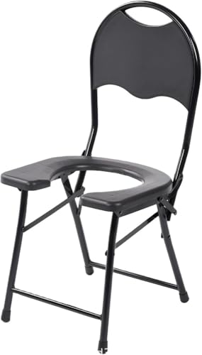 Citybabyポータブル便座トイレチェア 折りたたみ式簡易トイレ 背もたれ付き 簡易 U字型 強くて頑丈 ステンレス鋼ポータブルトイレ椅子 防水、防錆 滑り止め アウトドア キャンプ、災害、旅行、建設現場に最適 非常時用 持ち運び, 妊娠 年寄り 体の不