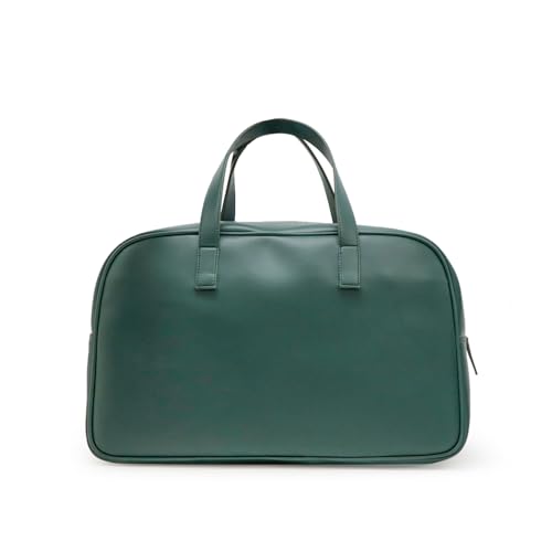 Image of POLICE Vintage Spotz 40L Premium Travel Duffle Bag | Vegan Leather Weekend & Gym Bag for Men & Women | Spacious Interior with Front Utility Pocket | Stylish Carry-On Overnight Bag I Vintage Green