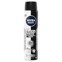 NIVEA MEN Black & White Invisible Original Anti-Perspirant Aerosol Deodorant 250ml | 72-Hour Sweat & Odour Protection | Anti-Stain Formula | Protects Clothes from Marks | Spray Deodorant for Men