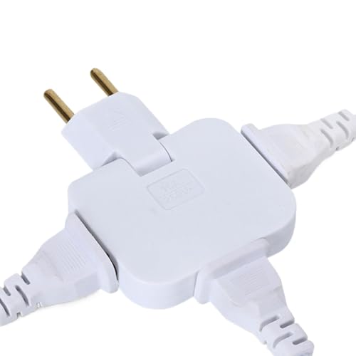 extensor de salida, múltiples salidas eléctricas, Adaptador de pared de salida de 3 vías, Tapón de grifo de pared interior con punta giratoria multifuncional, ahorro de espacio, 2500W, 180 grados, par
