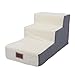 Dog Steps for High Bed, Soft Foam Liner, Sturdy Structure, 3 Steps Pet Puppy Stairs for Small Dogs Cats, Stylish Look (Grey (Cover and Liner))