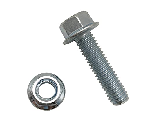 Image of 3 /8 Flanged Hex Head Bolts, 3 /8 Flanged Nuts, Flanged Hex Head Screws, Grade 5, Fully Threaded, 4 Pack (3 /8 inch-16 x 1 inch)