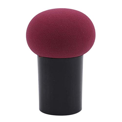 Foundation Powder Puff Cosmetic Sponges Mushroom Makeup Brushes Blender Sponge Face Brush Makeup Puff with Handle Case for Dry Wet Use Liquid, Creams, and Powders (Wine Red)