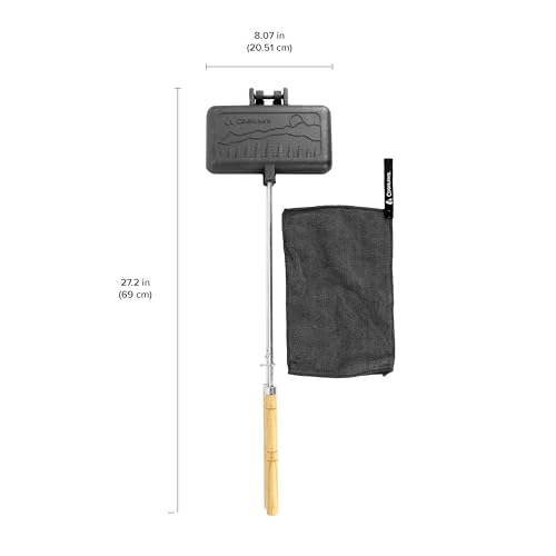 Image of Coghlan's Cast Iron Camp Cooker - Pre-Seasoned Pie Iron Sandwich Maker with Heat-Resistant, Removable Handles, Easy-to-Clean for Toasted Pies, Grilled Sandwiches, and Meats, For Campfire Cooking