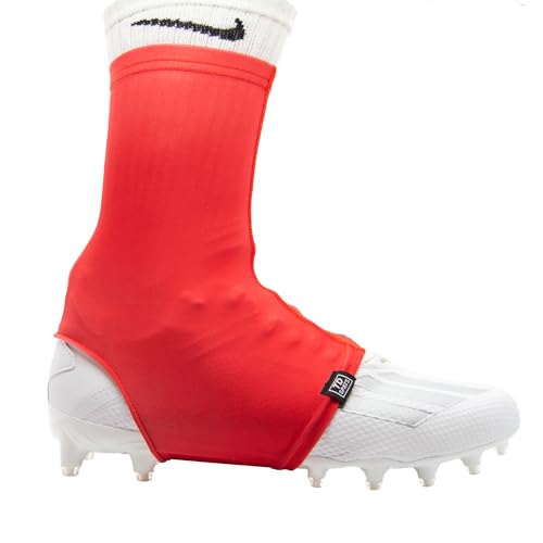 TD Spats mens Football Cleat Covers Premium Wraps Cleats For Football, Soccer, Field Hockey, Turf, Kansas City Red, X-Large